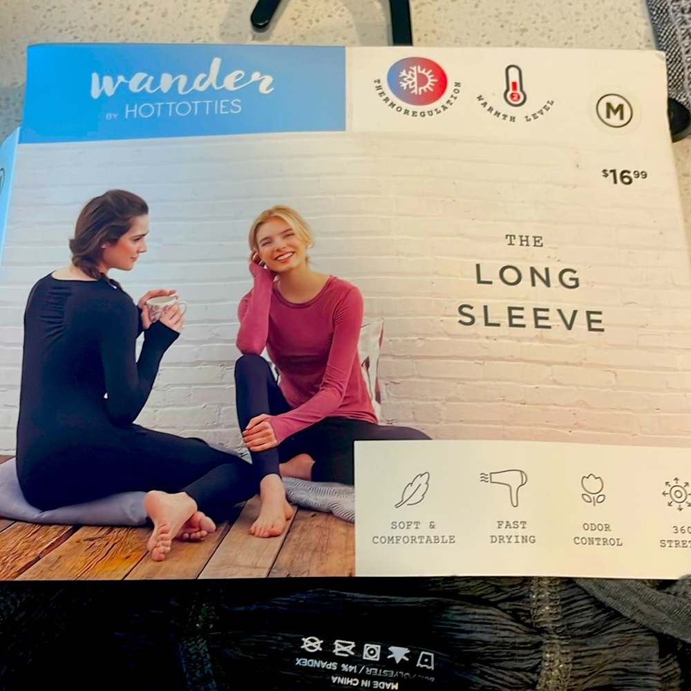 NEW. Women’s wander by hottotties The Long Sleeve. New.  Size M charcoal gray